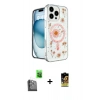 MARSİLYAN™- iPhone 16 Pro Max Kılıf Kozmos Doku - Siyah Buffer Cam Ekran Koruyucu + Raze Metal Kamera Lens - SH