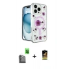 MARSİLYAN™- iPhone 16 Pro Max Kılıf Kozmos Doku - Siyah Buffer Cam Ekran Koruyucu + Raze Metal Kamera Lens - SH