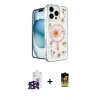 MARSİLYAN™- iPhone 16 Pro Max Kılıf Kozmos Doku - Siyah Buffer Cam Ekran Koruyucu + Siyah Bilvis Titan Kamera Lens