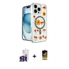 MARSİLYAN™- iPhone 16 Pro Max Kılıf Kozmos Doku - Siyah Buffer Cam Ekran Koruyucu + Siyah Bilvis Titan Kamera Lens