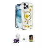 MARSİLYAN™- iPhone 16 Pro Max Kılıf Kozmos Doku - Siyah Buffer Cam Ekran Koruyucu + Siyah Bilvis Titan Kamera Lens