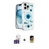 MARSİLYAN™- iPhone 16 Pro Max Kılıf Kozmos Doku - Siyah Buffer Cam Ekran Koruyucu + Siyah Bilvis Titan Kamera Lens