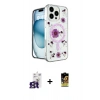 MARSİLYAN™- iPhone 16 Pro Max Kılıf Kozmos Doku - Siyah Buffer Cam Ekran Koruyucu + Titanyum Gri Bilvis Titan Kamera Lens