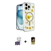 MARSİLYAN™- iPhone 16 Pro Max Kılıf Kozmos Doku - Siyah Buffer Cam Ekran Koruyucu + Titanyum Gri Bilvis Titan Kamera Lens