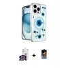 MARSİLYAN™- iPhone 16 Pro Max Kılıf Kozmos Doku - Siyah Buffer Hayalet Cam Ekran Koruyucu + Bilvis Titan Kamera Lens - GS