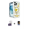 MARSİLYAN™- iPhone 16 Pro Max Kılıf Kozmos Doku - Siyah Buffer Hayalet Cam Ekran Koruyucu + Bilvis Titan Kamera Lens - GS