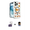 MARSİLYAN™- iPhone 16 Pro Max Kılıf Kozmos Doku - Siyah Buffer Hayalet Cam Ekran Koruyucu + Bilvis Titan Kamera Lens - GS