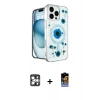 MARSİLYAN™- iPhone 16 Pro Max Kılıf Kozmos Doku - Siyah Buffer Hayalet Cam Ekran Koruyucu + PVD Metal Kamera Lens - GS