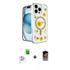 MARSİLYAN™- iPhone 16 Pro Max Kılıf Kozmos Doku - Siyah Buffer Hayalet Cam Ekran Koruyucu + Raze Metal Kamera Lens - BZ