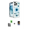 MARSİLYAN™- iPhone 16 Pro Max Kılıf Kozmos Doku - Siyah Buffer Hayalet Cam Ekran Koruyucu + Raze Metal Kamera Lens - SH