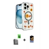 MARSİLYAN™- iPhone 16 Pro Max Kılıf Kozmos Doku - Siyah Buffer Hayalet Cam Ekran Koruyucu + Raze Metal Kamera Lens - SH