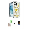 MARSİLYAN™- iPhone 16 Pro Max Kılıf Kozmos Doku - Siyah Buffer Hayalet Cam Ekran Koruyucu + Raze Metal Kamera Lens - NLGY