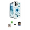 MARSİLYAN™- iPhone 16 Pro Max Kılıf Kozmos Doku - Siyah Buffer Hayalet Cam Ekran Koruyucu + Raze Metal Kamera Lens - NLGY