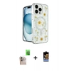 MARSİLYAN™- iPhone 16 Pro Max Kılıf Kozmos Doku - Siyah Buffer Hayalet Cam Ekran Koruyucu + Raze Metal Kamera Lens - NLGY