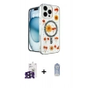 MARSİLYAN™- iPhone 16 Pro Max Kılıf Kozmos Doku - Siyah Joko Magic 5D Cam + Bilvis Titan Kamera Lens - SH