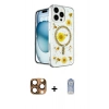 MARSİLYAN™- iPhone 16 Pro Max Kılıf Kozmos Doku - Siyah Joko Magic 5D Cam + Pers Alüminyum Kamera Lens - CLTM