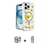 MARSİLYAN™- iPhone 16 Pro Max Kılıf Kozmos Doku - Siyah Joko Magic 5D Cam + Pers Alüminyum Kamera Lens - GI