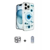 MARSİLYAN™- iPhone 16 Pro Max Kılıf Kozmos Doku - Siyah Joko Magic 5D Cam + Pers Alüminyum Kamera Lens - GI