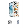 MARSİLYAN™- iPhone 16 Pro Max Kılıf Kozmos Doku - Siyah Joko Magic 5D Cam + Pers Alüminyum Kamera Lens - GI