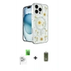 MARSİLYAN™- iPhone 16 Pro Max Kılıf Kozmos Doku - Siyah Joko Magic 5D Hayalet Cam + Raze Metal Kamera Lens - BZ