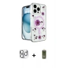 MARSİLYAN™- iPhone 16 Pro Max Kılıf Kozmos Doku - Siyah Joko Magic 5D Hayalet Cam + Gümüş Pers Alüminyum Kamera Lens