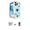 MARSİLYAN™- iPhone 16 Pro Max Kılıf Kozmos Doku - Siyah Joko Magic 5D Hayalet Cam + Gümüş Pers Alüminyum Kamera Lens
