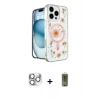 MARSİLYAN™- iPhone 16 Pro Max Kılıf Kozmos Doku - Siyah Joko Magic 5D Hayalet Cam + Gümüş Pers Alüminyum Kamera Lens