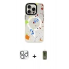 MARSİLYAN™- iPhone 16 Pro Max Kılıf Kozmos Doku - Siyah Joko Magic 5D Hayalet Cam + Pers Alüminyum Kamera Lens - GS