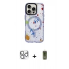 MARSİLYAN™- iPhone 16 Pro Max Kılıf Kozmos Doku - Siyah Joko Magic 5D Hayalet Cam + Pers Alüminyum Kamera Lens - GS