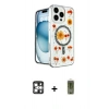 MARSİLYAN™- iPhone 16 Pro Max Kılıf Kozmos Doku - Siyah Joko Magic 5D Hayalet Cam + PVD Metal Kamera Lens - GS