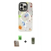 MARSİLYAN™- iPhone 16 Pro Max Kılıf Kozmos Doku - Siyah Joko Magic 5D Hayalet Cam + Raze Metal Kamera Lens - CLTM