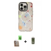 MARSİLYAN™- iPhone 16 Pro Max Kılıf Kozmos Doku - Siyah Joko Magic 5D Hayalet Cam + Raze Metal Kamera Lens - CLTM