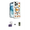 MARSİLYAN™- iPhone 16 Pro Max Kılıf Kozmos Doku - Siyah Joko Magic 5D Hayalet Cam + Bilvis Titan Kamera Lens - SH