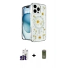 MARSİLYAN™- iPhone 16 Pro Max Kılıf Kozmos Doku - Siyah Joko Magic 5D Hayalet Cam + Titanyum Gri Bilvis Titan Kamera Lens