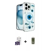 MARSİLYAN™- iPhone 16 Pro Max Kılıf Kozmos Doku - Siyah Joko Magic 5D Hayalet Cam + Titanyum Gri Bilvis Titan Kamera Lens