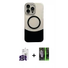 MARSİLYAN™- iPhone 16 Pro Max Kılıf Kozmos Form Özel Seri - Şeffaf 360 Full Body Arka Koruyucu + Bilvis Titan Kamera Lens - SH