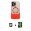 MARSİLYAN™- iPhone 16 Pro Max Kılıf Kozmos Form Özel Seri - Şeffaf 360 Full Body Arka Koruyucu + Gold PVD Metal Kamera Lens