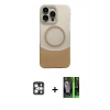 MARSİLYAN™- iPhone 16 Pro Max Kılıf Kozmos Form Özel Seri - Şeffaf 360 Full Body Arka Koruyucu + Gümüş PVD Metal Kamera Lens
