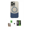 MARSİLYAN™- iPhone 16 Pro Max Kılıf Kozmos Form Özel Seri - Şeffaf 360 Full Body Arka Koruyucu + Raze Metal Kamera Lens - CLTM