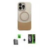 MARSİLYAN™- iPhone 16 Pro Max Kılıf Kozmos Form Özel Seri - Şeffaf 360 Full Body Arka Koruyucu + Raze Metal Kamera Lens - SH