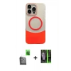 MARSİLYAN™- iPhone 16 Pro Max Kılıf Kozmos Form Özel Seri - Şeffaf 360 Full Body Arka Koruyucu + Raze Metal Kamera Lens - SH