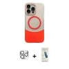 MARSİLYAN™- iPhone 16 Pro Max Kılıf Kozmos Form Özel Seri - Şeffaf Pasifik Cam Ekran Koruyucu + Gümüş Pers Alüminyum Kamera Lens