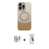 MARSİLYAN™- iPhone 16 Pro Max Kılıf Kozmos Form Özel Seri - Şeffaf Pasifik Cam Ekran Koruyucu + Gümüş Pers Alüminyum Kamera Lens