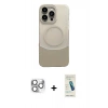 MARSİLYAN™- iPhone 16 Pro Max Kılıf Kozmos Form Özel Seri - Şeffaf Pasifik Cam Ekran Koruyucu + Gümüş Pers Alüminyum Kamera Lens