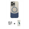MARSİLYAN™- iPhone 16 Pro Max Kılıf Kozmos Form Özel Seri - Şeffaf Pasifik Cam Ekran Koruyucu + Gümüş Pers Alüminyum Kamera Lens