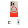 MARSİLYAN™- iPhone 16 Pro Max Kılıf Kozmos Form Özel Seri - Şeffaf Pasifik Cam Ekran Koruyucu + PVD Metal Kamera Lens - GS