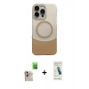 MARSİLYAN™- iPhone 16 Pro Max Kılıf Kozmos Form Özel Seri - Şeffaf Pasifik Cam Ekran Koruyucu + Raze Metal Kamera Lens - NLGY
