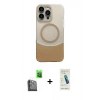 MARSİLYAN™- iPhone 16 Pro Max Kılıf Kozmos Form Özel Seri - Şeffaf Pasifik Cam Ekran Koruyucu + Raze Metal Kamera Lens - SH