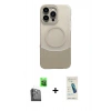 MARSİLYAN™- iPhone 16 Pro Max Kılıf Kozmos Form Özel Seri - Şeffaf Pasifik Cam Ekran Koruyucu + Raze Metal Kamera Lens - SH