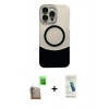 MARSİLYAN™- iPhone 16 Pro Max Kılıf Kozmos Form Özel Seri - Şeffaf Pasifik Cam Ekran Koruyucu + Raze Metal Kamera Lens - CLTM